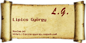 Lipics György névjegykártya